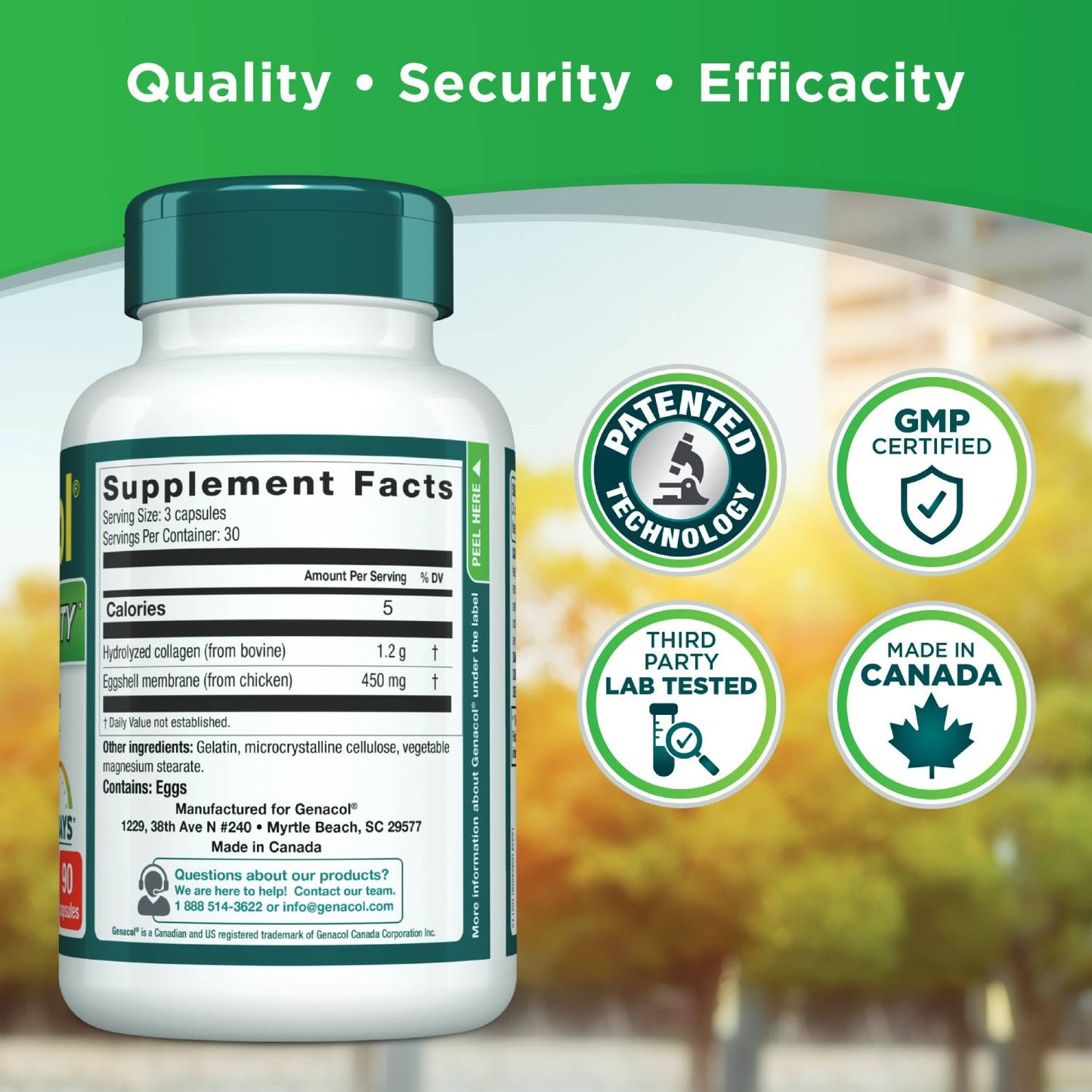 Genacol Joint & Mobility certifications