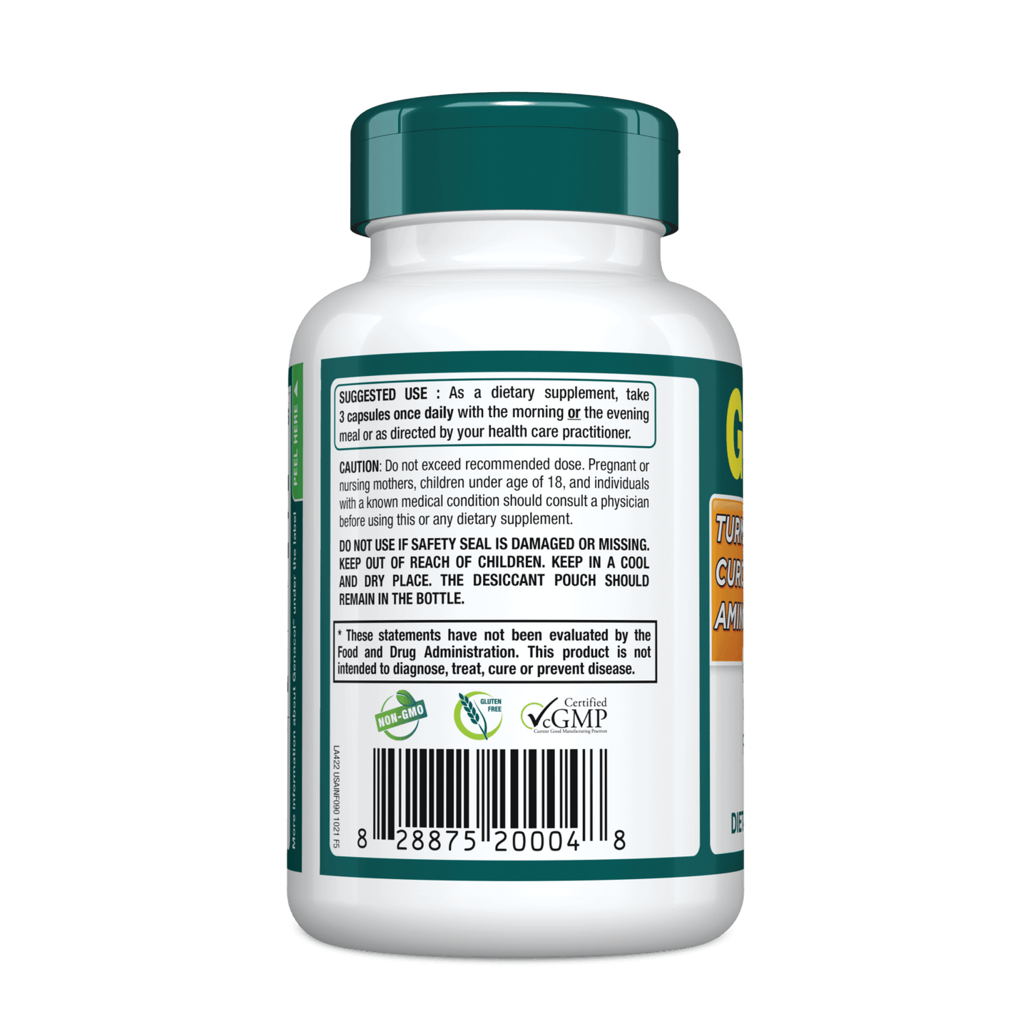 Genacol Turmeric Curcumin 90 capsules right side