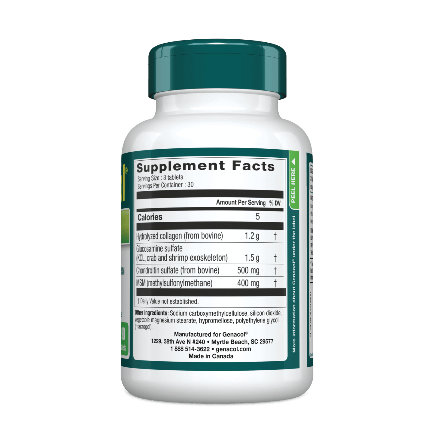 Genacol USA Optimum 90 Tablets left side