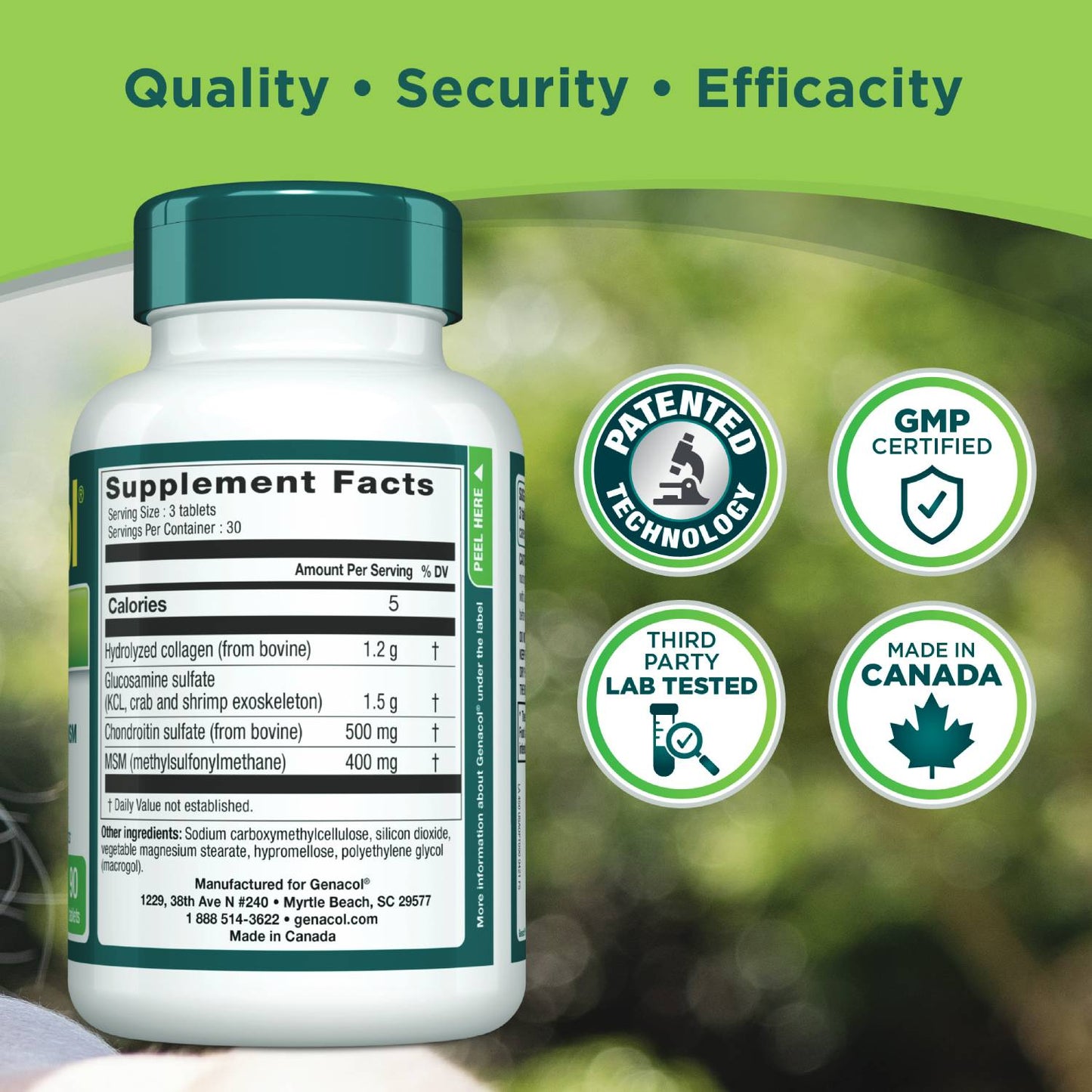 Genacol Optimum certifications