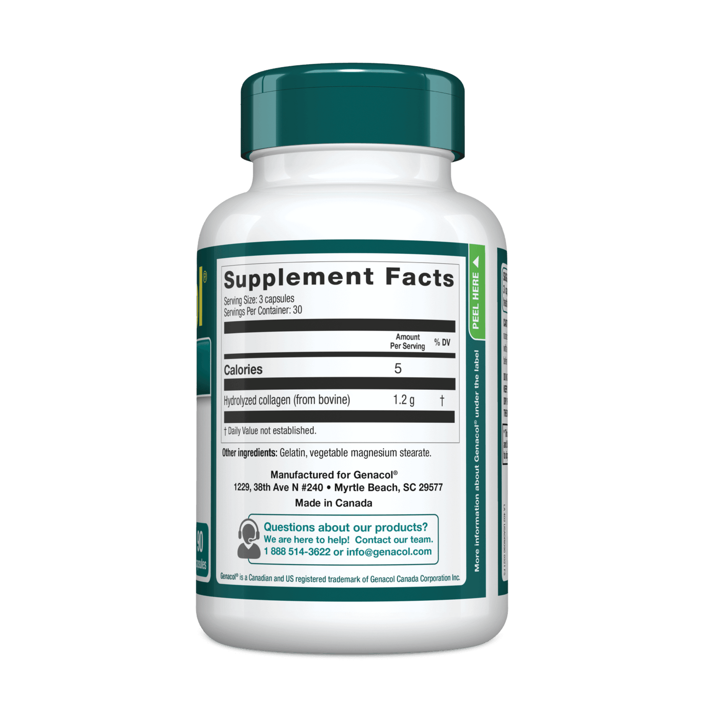 Genacol USA Original Formula 90 capsules left side