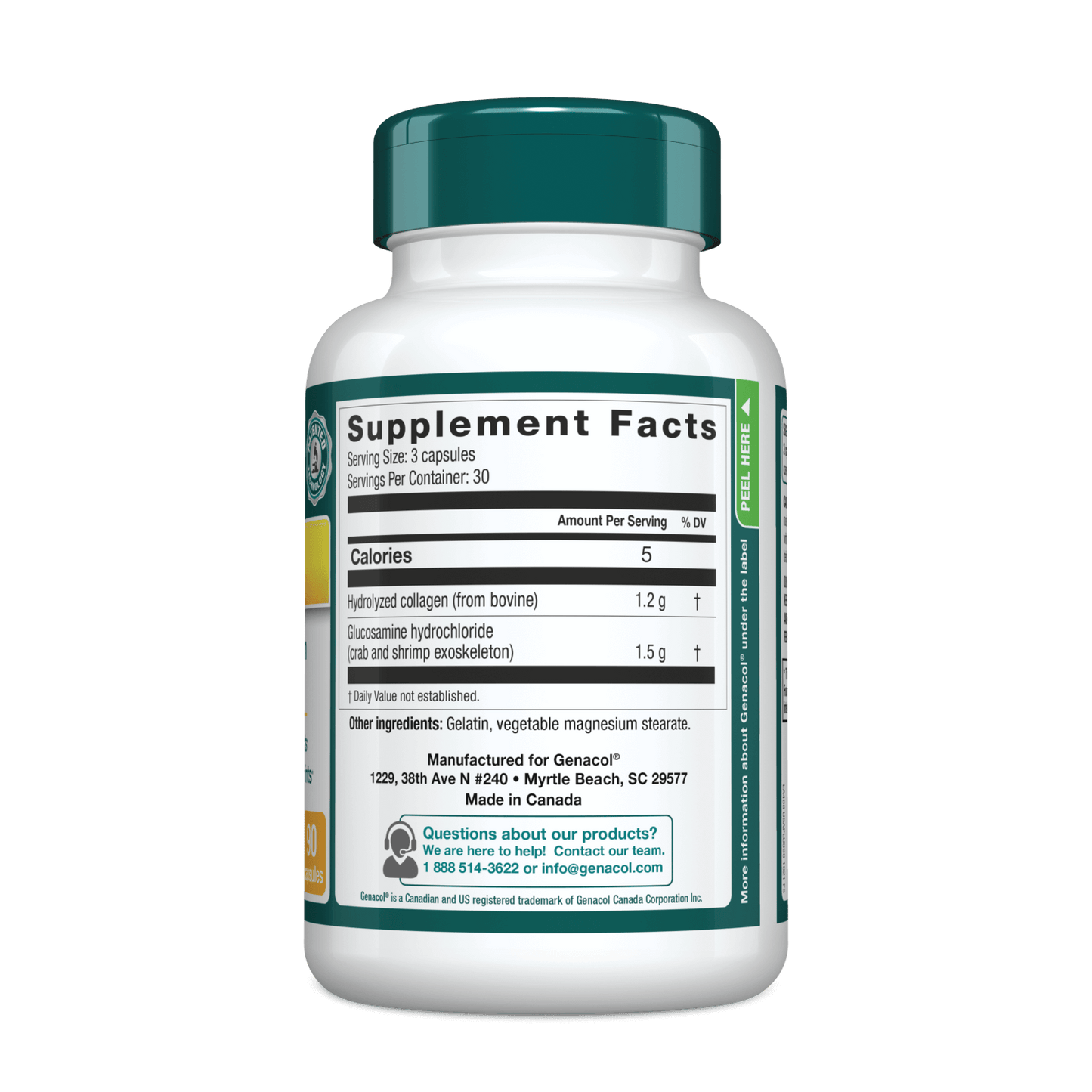 Genacol USA Plus 90 capsules left side